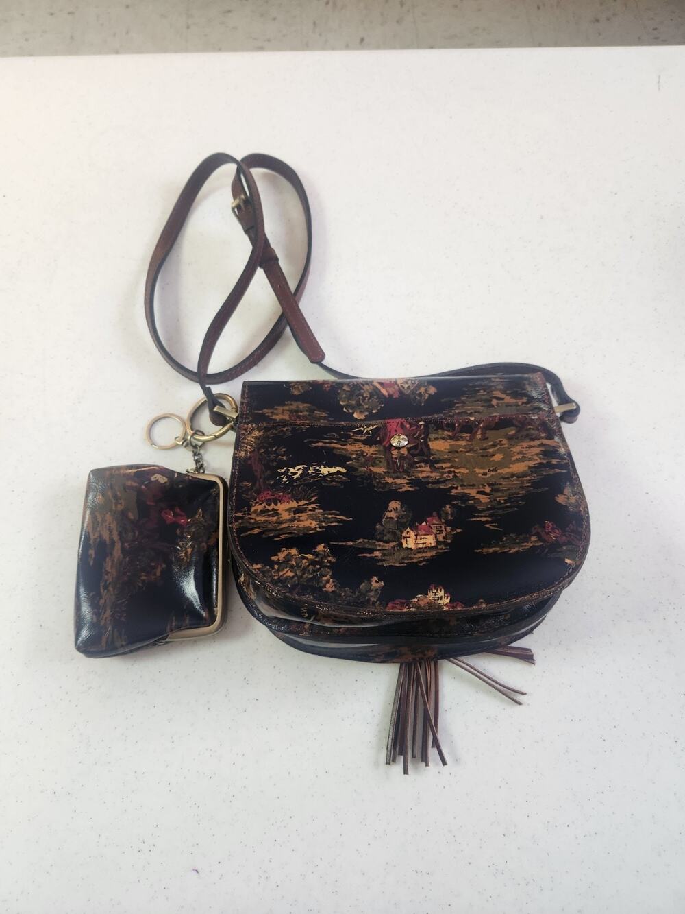 Patricia Nash Belle Printed Bag Kent Countryside & Kiss Lock Coin Purse